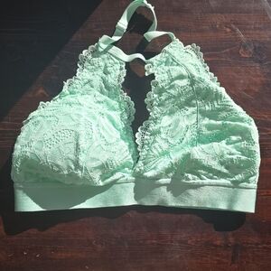 Earth Republic Lace Halter Bralette - Mint Green (Size L)